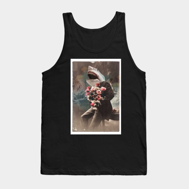 Bruce the shark gentleman old timey Victorian shark portrait Tank Top by sandpaperdaisy